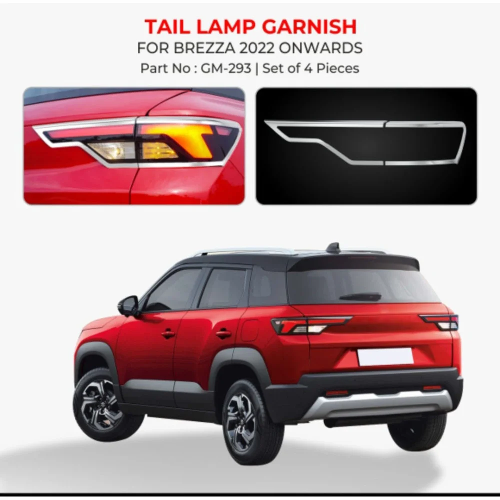 Buy Maruti Suzuki Brezza Tail Light Chrome Cover Car Accessories